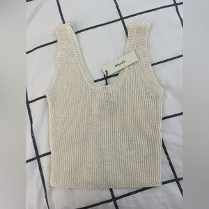 BRAND NEW WITH TAGS ribbed cream rollas tank top